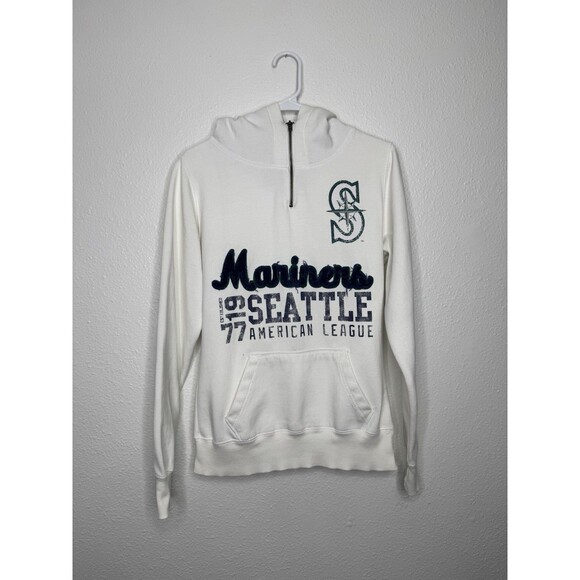 Seattle Mariners Hoodie Womens Sz M 1/4 Zip Pullover Soft As A Grape Embroidered - Picture 2 of 16